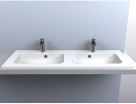 Раковина для ванной Miraggio Della 1200-2 врезная двойная с отверстиями под смеситель белый глянцевый 0000172