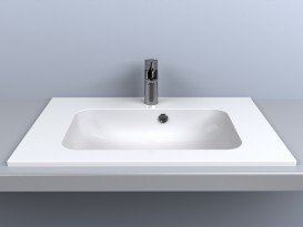 Раковина для ванної Miraggio Della 700 врізна з отвором під змішувач білий глянсовий 0000178