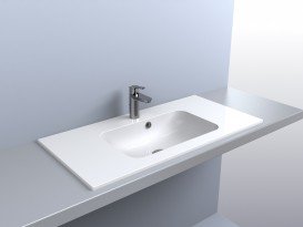 Раковина для ванної Miraggio Della 900 врізна з отвором під змішувач білий глянсовий 0000182