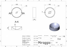 Раковина для ванной Miraggio Ellel Ø46 см литой мрамор Miramarble жемчужно-золотой 0000633
