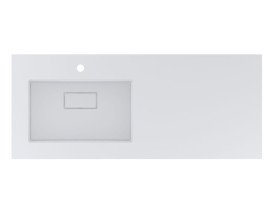 Раковина для ванной Miraggio Erica 1200 L 120х50 см Miramarble белый глянцевый 8813567