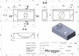 Раковина для ванної Miraggio Faro 40,8 х22, 7 см Mirasoft Technology білий матовий 0001081