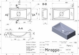 Раковина для ванной Miraggio Faro L 40,8х22,7 см Mirasoft Technology белый матовый 0001082