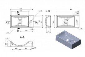 Раковина для ванної Miraggio Faro L підвісна з отвором під змішувач білий глянсовий 0000192