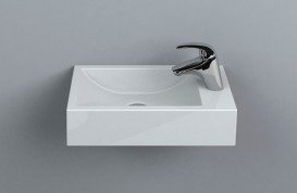 Раковина для ванної Miraggio Faro L підвісна з отвором під змішувач білий глянсовий 0000192