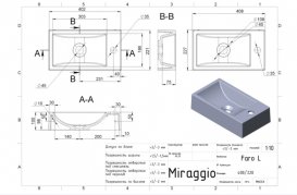 Раковина для ванной Miraggio Faro L подвесная с отверстием под смеситель белый матовый 0000195