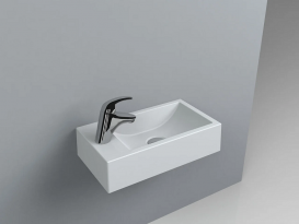 Раковина для ванної Miraggio Faro R підвісна з отвором під змішувач білий глянсовий 0000194