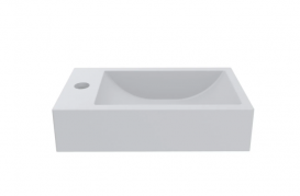 Раковина для ванной Miraggio Faro R подвесная с отверстием под смеситель белый матовый 0000196