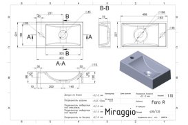 Раковина для ванной Miraggio Faro R подвесная с отверстием под смеситель белый матовый 0000196