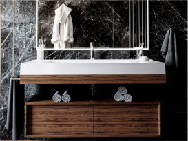 Раковина для ванної кімнати Miraggio Fly 1200 литой мрамор Miramarble білий 0000669