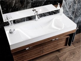 Раковина для ванної кімнати Miraggio Fly 1200 литой мрамор Miramarble білий 0000669