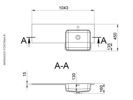 Раковина для ванной Miraggio Fontana R Matt 104х45 см Miramarble Matt белый матовый 0001894