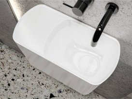 Раковина для ванної Miraggio Helix R 45х22 см Miramarble білий глянсовий 0001549