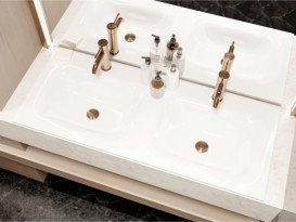 Раковина для ванной Miraggio Jessel 1100-2 двойная литой мрамор Miramarble белый 0000923