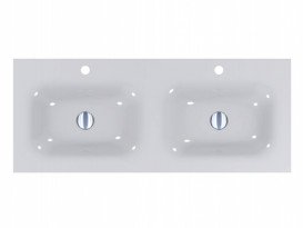 Раковина для ванної Miraggio Jessel 1100-2 подвійна лита мармур Miramarble білий 0000923