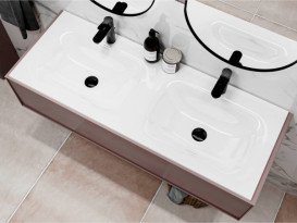 Раковина для ванної Miraggio Jessel 1200-2 подвійна лита мармур Miramarble білий 0000783