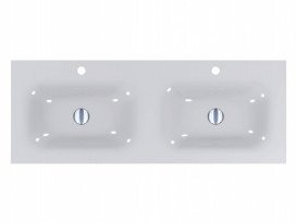 Раковина для ванної Miraggio Jessel 1200-2 подвійна лита мармур Miramarble білий 0000783