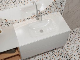 Раковина для ванної Miraggio Jessel 900 литий мармур Miramarble білий матовий 0000799