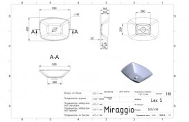 Раковина для ванной Miraggio Lex S 560 накладная белый матовый 0000209