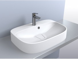 Раковина для ванної Miraggio Lifou накладна з отвором під змішувач білий глянсовий 0000650