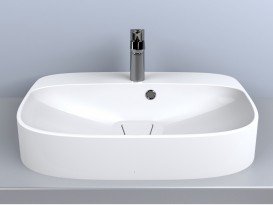 Раковина для ванної Miraggio Lifou накладна з отвором під змішувач білий глянсовий 0000650