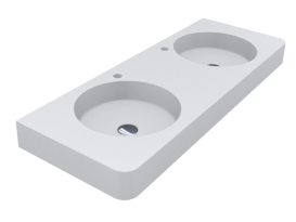 Раковина для ванної Miraggio Loop 1200-2 119,7х44,8 см Mirasoft білий матовий 8814003