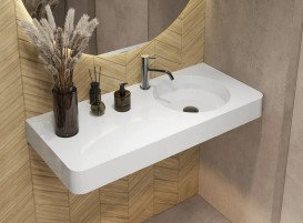 Раковина для ванной Miraggio Loop R 100х45 см литой мрамор Miramarble белый 8814190