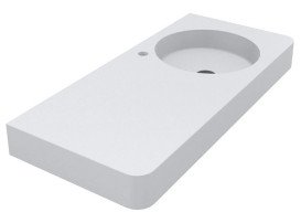 Раковина для ванної Miraggio Loop R 100х45 см мармур литий Miramarble білий матовий 8814191