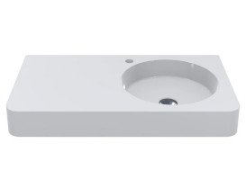 Раковина для ванной Miraggio Loop R 80х45 см литой мрамор Miramarble белый 8814187