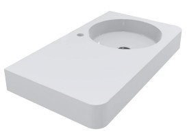 Раковина для ванной Miraggio Loop R 80х45 см литой мрамор Miramarble белый 8814187