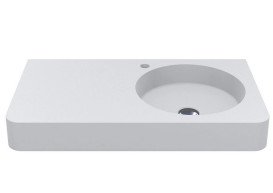 Раковина для ванної Miraggio Loop R 80х45 см мармур литий Miramarble білий матовий 8814188