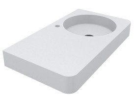 Раковина для ванної Miraggio Loop R 80х45 см мармур литий Miramarble білий матовий 8814188