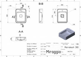 Раковина для ванной Miraggio Marrakesh 380 кварцевый песок Mirastone черный 0001477