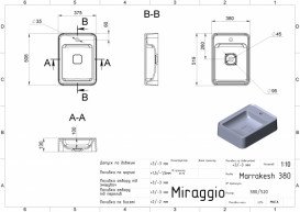 Раковина для ванной Miraggio Marrakesh 380 кварцевый песок Mirastone черный 0001477