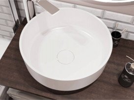 Раковина для ванної Miraggio Marta 420 мармур мармур Miramarble білий 0000695