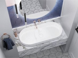 Раковина для ванної Miraggio Marta 900 литий мармур Miramarble білий матовий 0000732