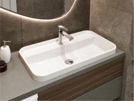 Раковина для ванной Miraggio Ocean 700 70х40 см Miramarble белый глянцевый 8813680