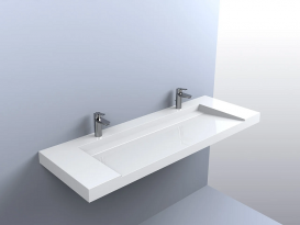 Раковина для ванної Miraggio Olmos 1500 підвісна з 2 отворами під змішувач білий глянсовий 0000226