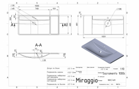 Раковина для ванної Miraggio Sacramento 1000 врізна з отвором під змішувач білий матовий 0000235