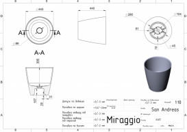 Раковина для ванной Miraggio San Andreas Ø44 см литой мрамор Miramarble белый матовый 0000795
