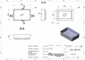 Раковина для ванной Miraggio San Martin 60х40 см кварцевый песок Mirastone серый 0001435