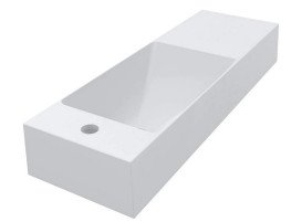 Раковина для ванної Miraggio Shanghai L 80,8х25,8 см мармур литий Miramarble білий матовий 0000691