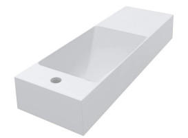 Раковина для ванной Miraggio Shanghai L 80,8х25,8 см литой мрамор Miramarble белый матовый 0000691