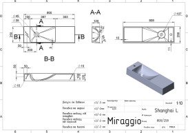 Раковина для ванной Miraggio Shanghai L 80,8х25,8 см литой мрамор Mirasoft Technology белый 0002419