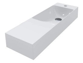 Раковина для ванної Miraggio Shanghai R 80,8 х25, 8 см литий мармур Miramarble білий 0000576