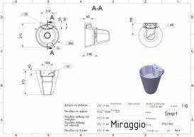 Раковина для ванной Miraggio Smart Ø37 см литой мрамор Miramarble лазурно-синий 0001364