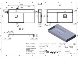 Раковина для ванної Miraggio Soul 1000 100х53 см Mirasoft білий матовий 8813396