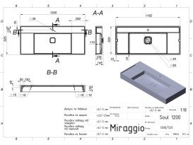 Раковина для ванной Miraggio Soul 1200 Matt 120х53 см Miramarble Matt белый матовый 8813397