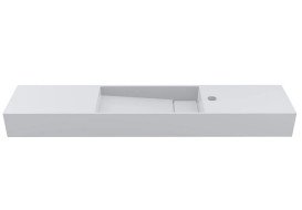 Раковина для ванной Miraggio Toni 105х22 см L литой мрамор Miramarble белый 8814227