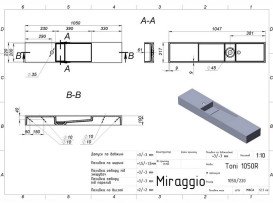 Раковина для ванної Miraggio Toni 105х22 см R мармур литий Mirasoft Technology білий 8814232